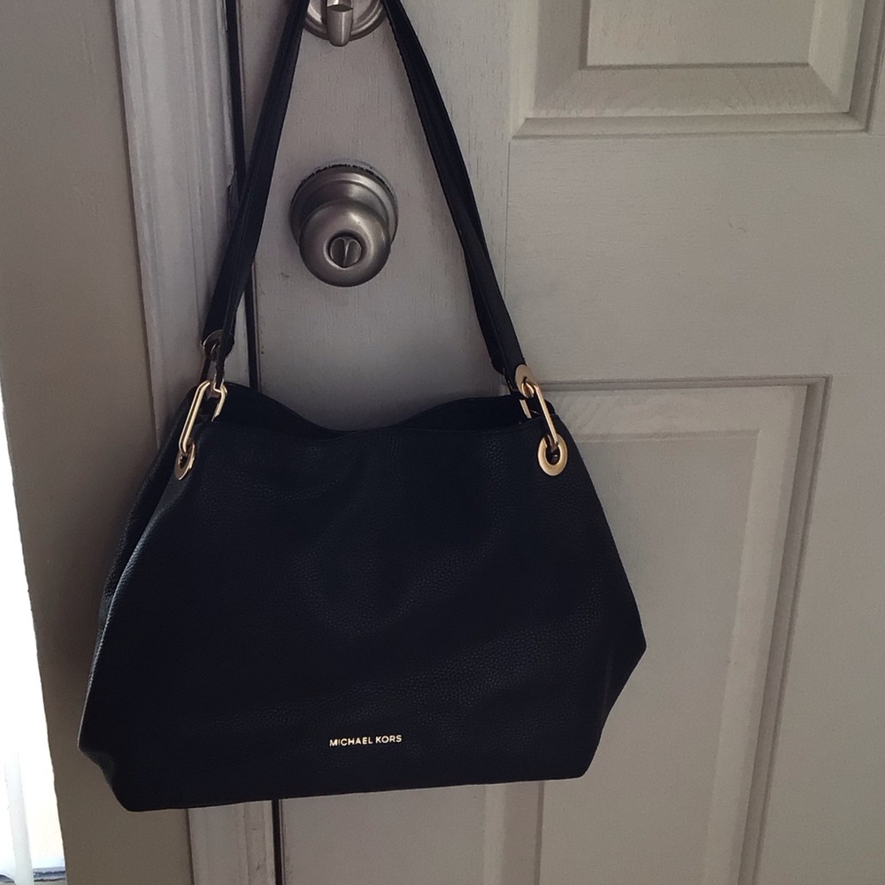 Michael Kors Black and Gold Shoulder Bag